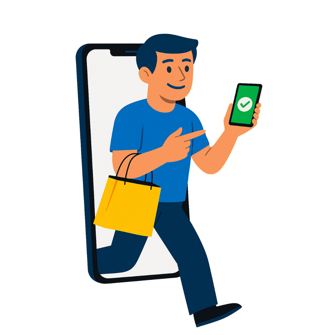 cliente ingresando solicitud de compra desde su celular